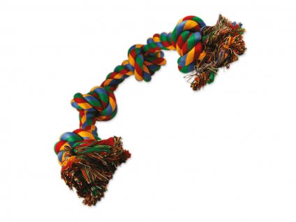 Hračka DOG FANTASY bavlna - uzel barevný 60cm (4 uzle)