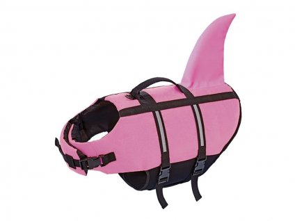 Plovací vesta pro psy NOBBY Žralok růžová (XS) 25cm