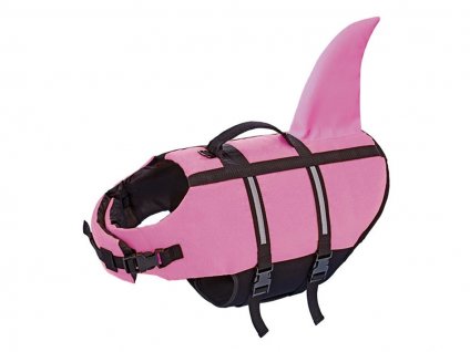Plovací vesta pro psy NOBBY Žralok růžová (S) 30cm