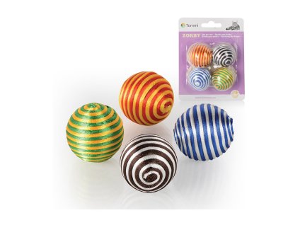 Hračka pro kočky TOMMI - Zorby míček duhový (4ks) (DOPRODEJ)