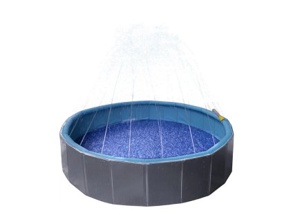 Bazén pro psy FLAMINGO Sprinkle modrý/tmavě šedý 160x160x30cm