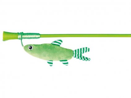 Hračka pro kočky TRIXIE - škádlítko se zelenou rybkou 42cm