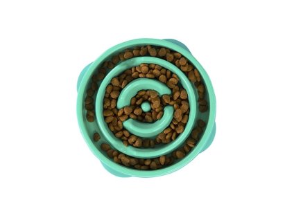 Zpomalovací miska OUTWARD HOUND Fun Feeder Drop tyrkysová (M) 23x6cm