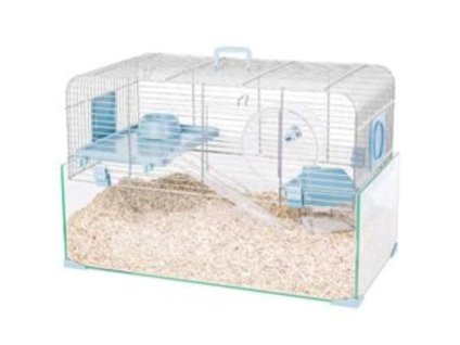 Klec pro hlodavce ZOLUX Panas Colour 50 se skleněným dnem modrá 52x29x35cm