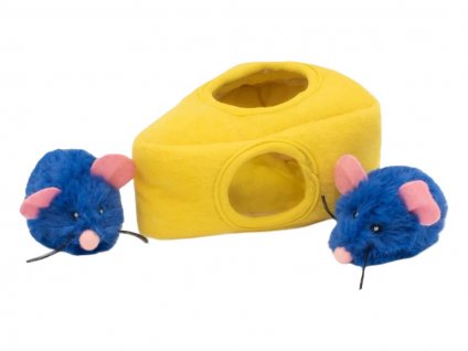 Hračka pro kočky ZIPPY CLAWS - Burrow myšky v sýru 14x12x9cm