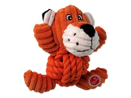 Hračka DOG FANTASY plyš - Safari tygr s uzlem pískací 18cm