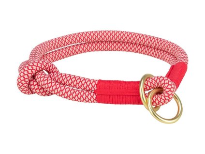 Obojek TRIXIE Soft Rope kulatý polostahovací červená/krémová (S-M) 1x40cm