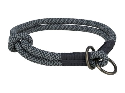 Obojek TRIXIE Soft Rope kulatý polostahovací černá/šedá (M) 1x45cm