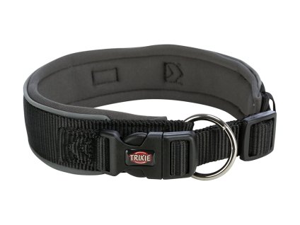Obojek TRIXIE Premium extra široký černá/grafit (L-XL) 5x53-62cm (DOPRODEJ)