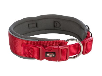 Obojek TRIXIE Premium extra široký červená/grafit (XS-S) 2,5x27-35cm (DOPRODEJ)