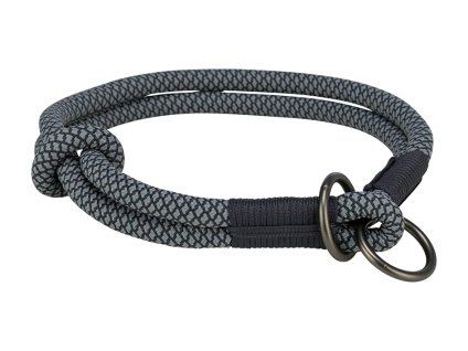 Obojek TRIXIE Soft Rope kulatý polostahovací černá/šedá (L) 1x50cm