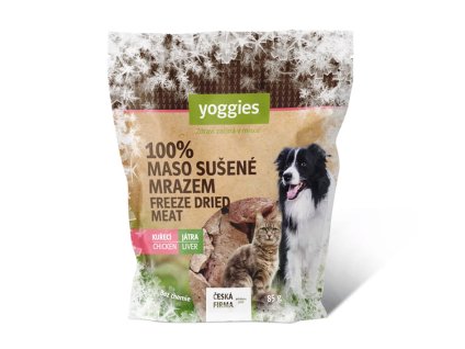 YOGGIES 100% maso sušené mrazem - kuřecí játra 85g