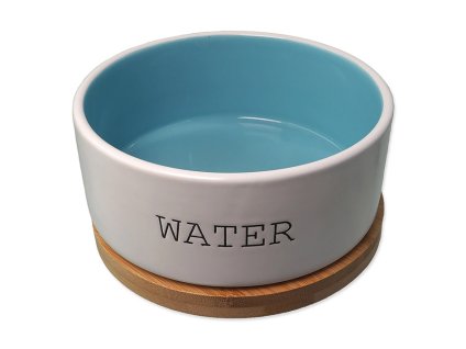 Keramická miska DOG FANTASY Water s bambusovým protiskluzovým podtáckem 16x6,5cm (850ml)
