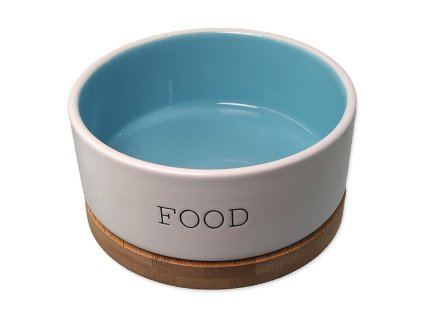 Keramická miska DOG FANTASY Food s bambusovým protiskluzovým podtáckem 13x5,5cm (400ml)