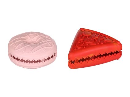 Hračka FLAMINGO guma - Snifto donut/pizza na pamlsky 5x11cm/5,2x12,5cm (MIX DRUHŮ) (DOPRODEJ)