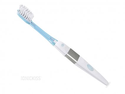 Ionizační zubní kartáček IONICKISS Original bílý s hlavicí Soft Flat modrá (měkká rovná)