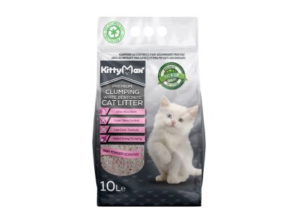 Podestýlka KITTYMAX Baby Powder hrudkující bezprašný bílý bentonit 10l