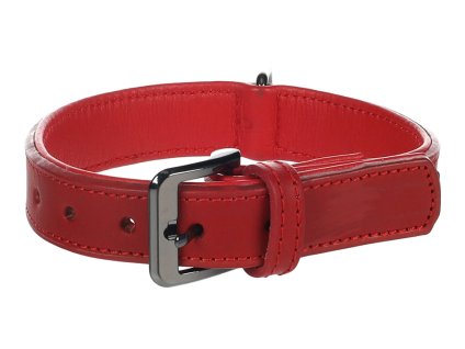 Obojek FLAMINGO Denver kožený se cvoky červený (M/L) 3x36-45cm