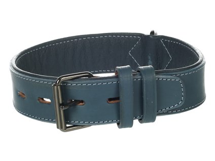 Obojek FLAMINGO Denver kožený modrý (XXL) 4,5x56-73cm