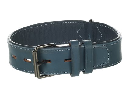 Obojek FLAMINGO Denver kožený modrý (XL) 4x52-64cm