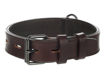 Obojek FLAMINGO Denver kožený hnědý (M/L) 4x44-54cm