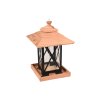 Krmítko pro venkovní ptactvo FLAMINGO Leya dřevěné s kovem černohnědé 22x22x32cm