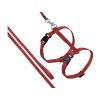 Postroj s vodítkem na kočku FLAMINGO Ziggi červený 20-36x1x110cm
