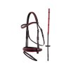Uzdečka PREMIERE Nantes s anglickým nánosníkem black/red PONY