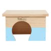 Dřevěný domek pro hlodavce ZOLUX Home Color modrý (S) 18x14x11cm