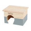 Dřevěný domek pro hlodavce ZOLUX Home Color šedý (M) 24x19x15cm