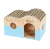 Dřevěný domek pro hlodavce ZOLUX Home Color Plus vlna modrý (L) 30x18x20cm
