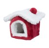 Vánoční domek pro hlodavce TRIXIE Cuddly Cave červený/bílý pro myš/křečka 15x12x15cm
