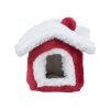 Vánoční domek pro hlodavce TRIXIE Cuddly Cave červený/bílý pro myš/křečka 15x12x15cm