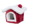 Vánoční domek pro hlodavce TRIXIE Cuddly Cave červený/bílý pro osmáka 23x18x24cm