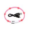 Svítící obojek FLAMINGO Visio Light růžový s LED diodami 35cm (upravitelná délka)
