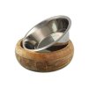 Nerezová miska DOG FANTASY ve dřevě oblá 400ml