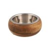 Nerezová miska DOG FANTASY ve dřevě oblá 1730ml