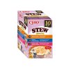INABA Ciao Cat Stew kuře, kuře s tuňákem a kuře s lososem 10x40g (multipack)