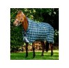 Lehká výběhová deka HORSEWARE Rhino 0g hunter check/navy & green 165cm