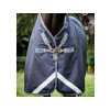 Lehká výběhová deka HORSEWARE Rambo Optimo Plus s krkem 0g navy/thunderstorm grey & silver 165cm