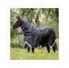 Lehká výběhová deka HORSEWARE Rambo Optimo Plus Bundle 2v1 s krkem 0g + 300g navy/thunderstorm grey & silver 165cm
