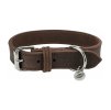 Obojek TRIXIE Rustic kožený tmavě hnědý (S-M) 2,5x34-40cm (DOPRODEJ)