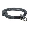 Obojek TRIXIE Soft Rope kulatý polostahovací černá/šedá (M) 1x45cm