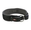 Obojek TRIXIE Premium extra široký černá/grafit (S-M) 3,5x33-42cm