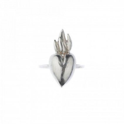 Stříbrný prsten mini svaté srdce