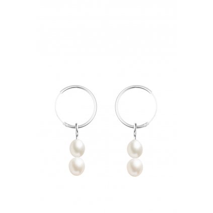 Double pearls hoop 01