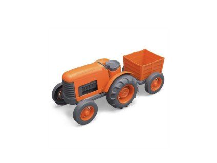 Traktor s vlečkou - oranžový