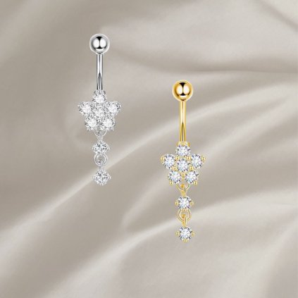 Piercing do pupíku se zirkony Andy