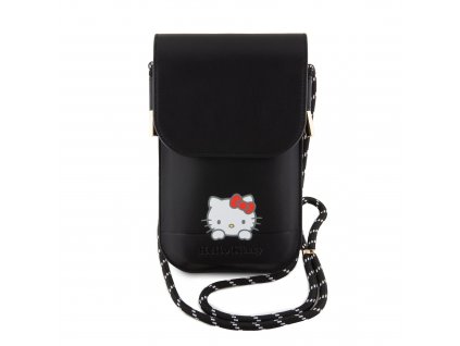 Hello Kitty PU Daydreaming Logo Leather Wallet Phone Bag Black