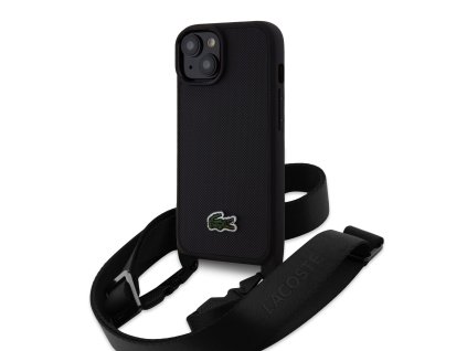 Lacoste Iconic Petit Pique Crossbody Woven Logo Zadní Kryt pro iPhone 15 Black